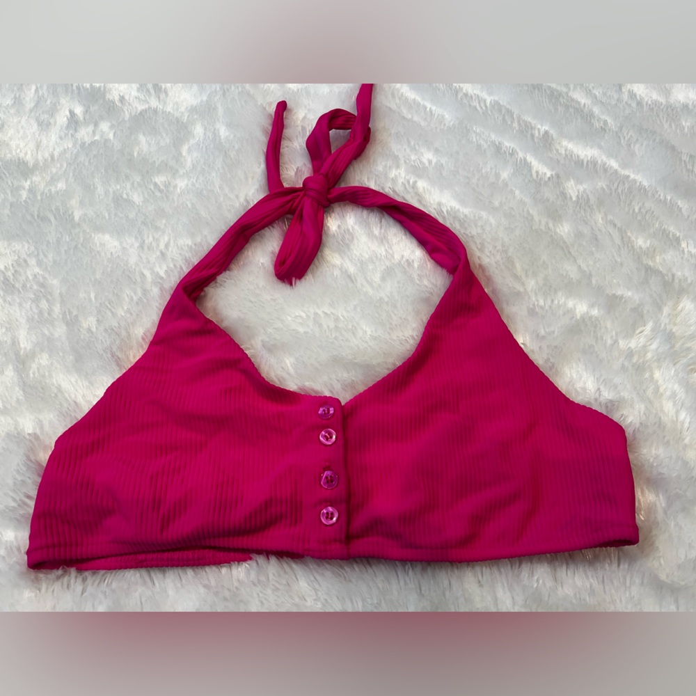 Frankie's Bikinis Fuchsia Billy Halter Bikini Top